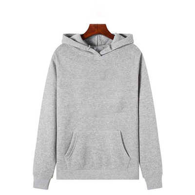 跨境定制图案2020秋冬季纯色加绒加厚卫衣女新款韩版连帽宽松学生