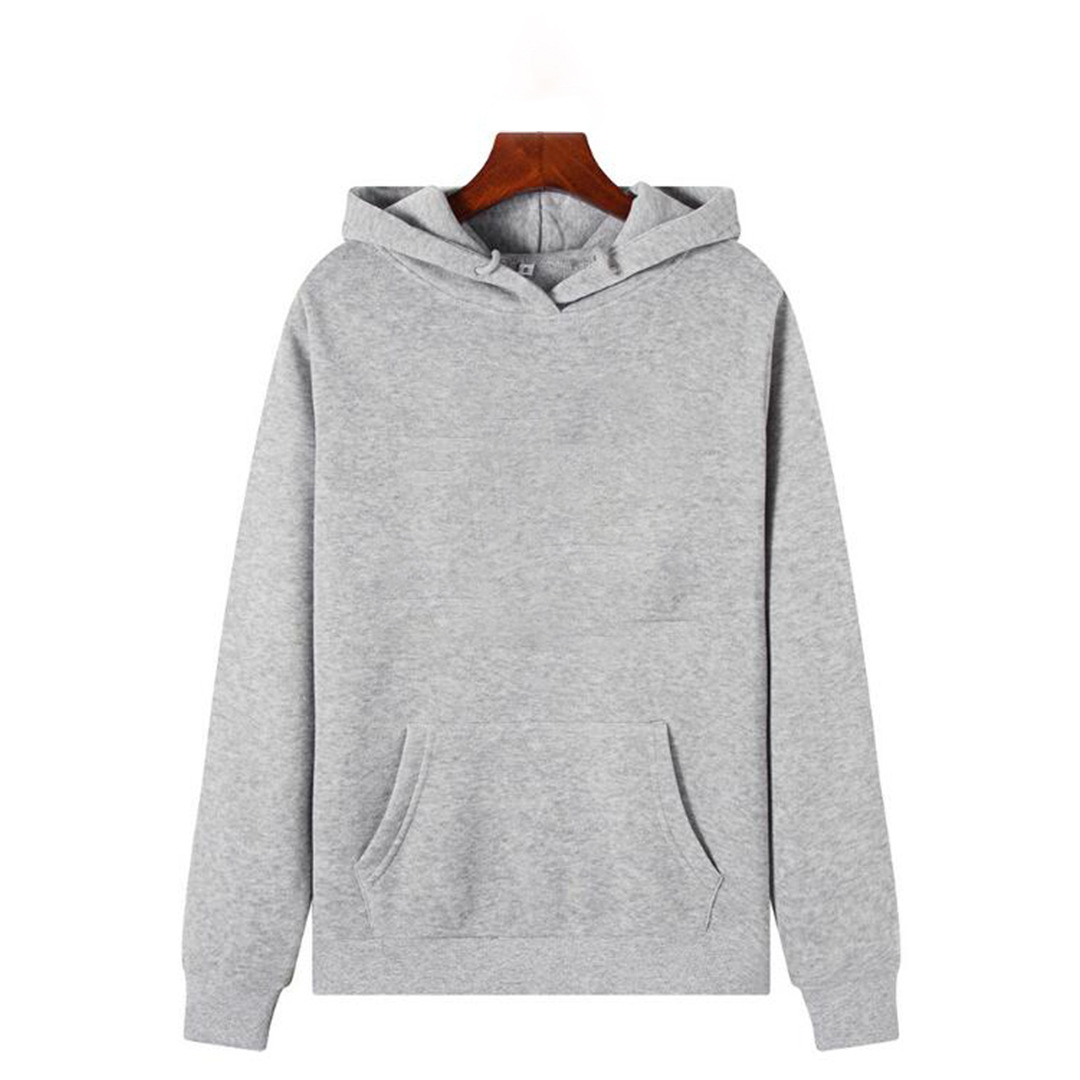 跨境定制图案2020秋冬季纯色加绒加厚卫衣女新款韩版连帽宽松学生