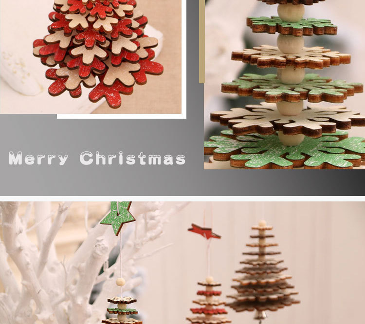 70g Weight Christmas Festival Christmas Decorations Wooden Bells Pendant Wholesale 7