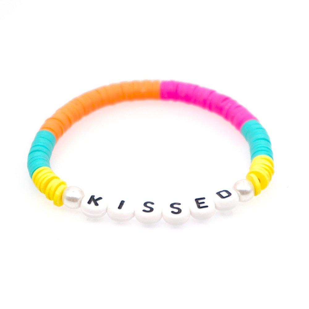Fashion Trendy  Vacation Beach Style Color Soft Ceramic Letters Bracelet Female Jewelry Nihaojewelry Wholesale display picture 3