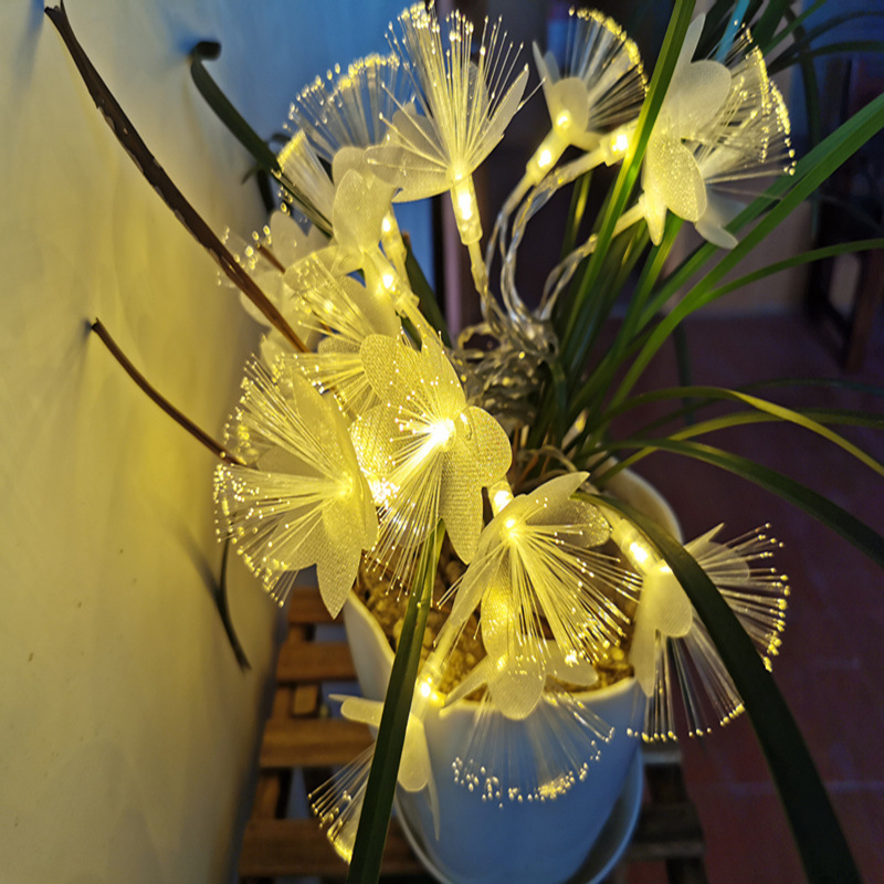 Fiber Optic Flower Light String Girl Heart Room Decoration Small Lanterns Christmas Holiday Decoration Flashing Lights