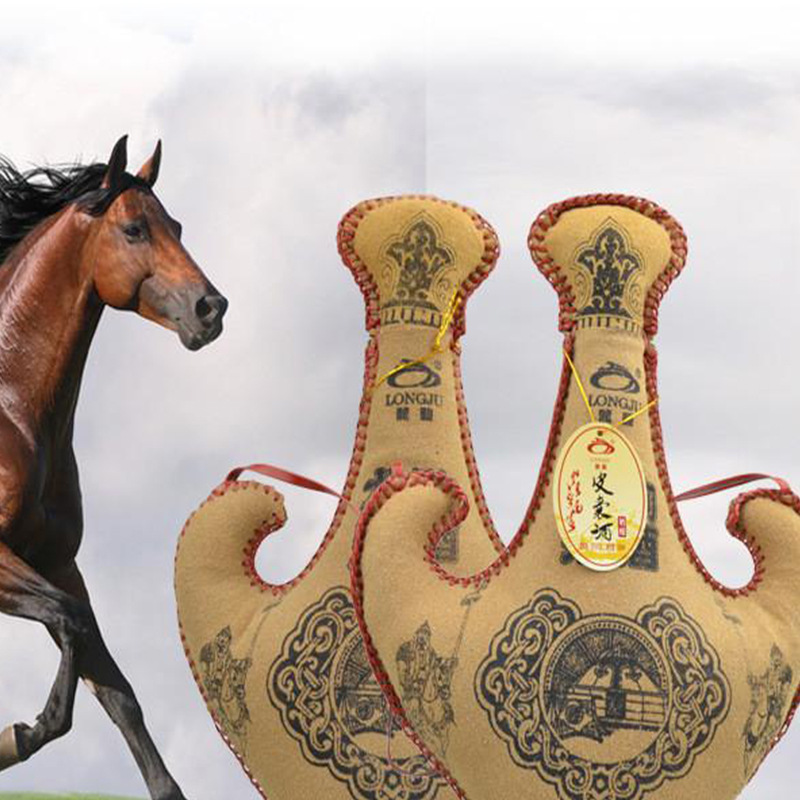 【直播立减20】马奶酒内蒙古真皮囊酒礼品酒52度500ml皮囊奶酒