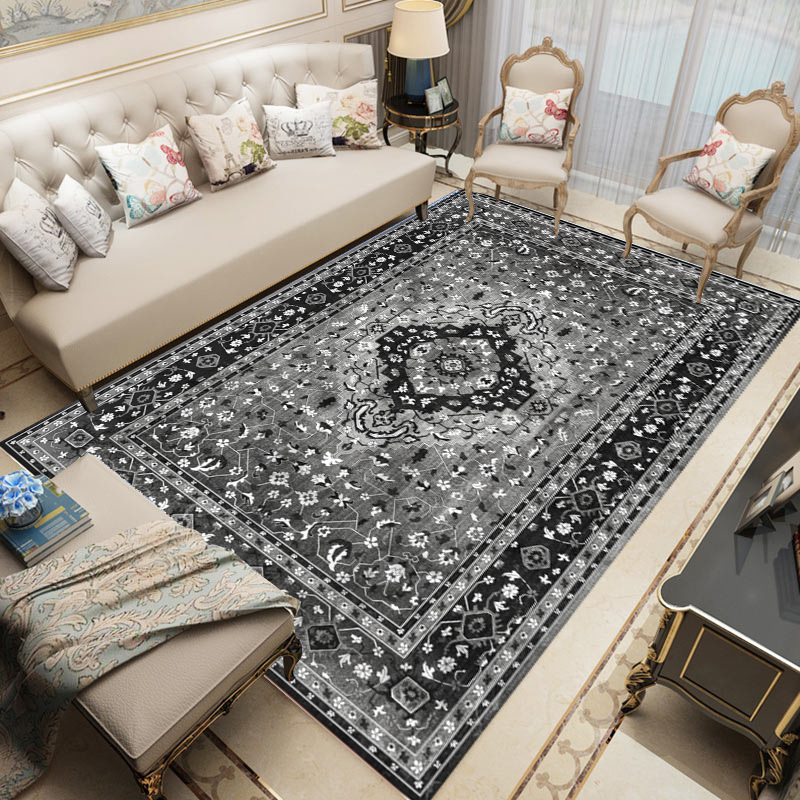 wholesale Turkey style a living room carpet European style non-slip 3D printing carpet bedroom Bedside crystal Mat