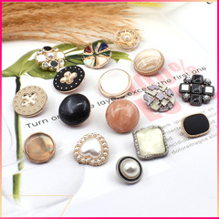 直供金屬紐扣女士風衣大衣扣子小香風珍珠點油裝飾扣呢子外套