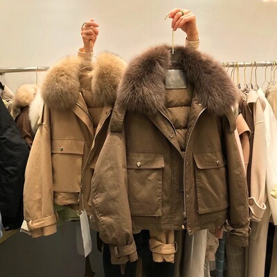 2020新款工装羽绒服女短款韩版小个子派克服保暖面包服显瘦外套女|ms