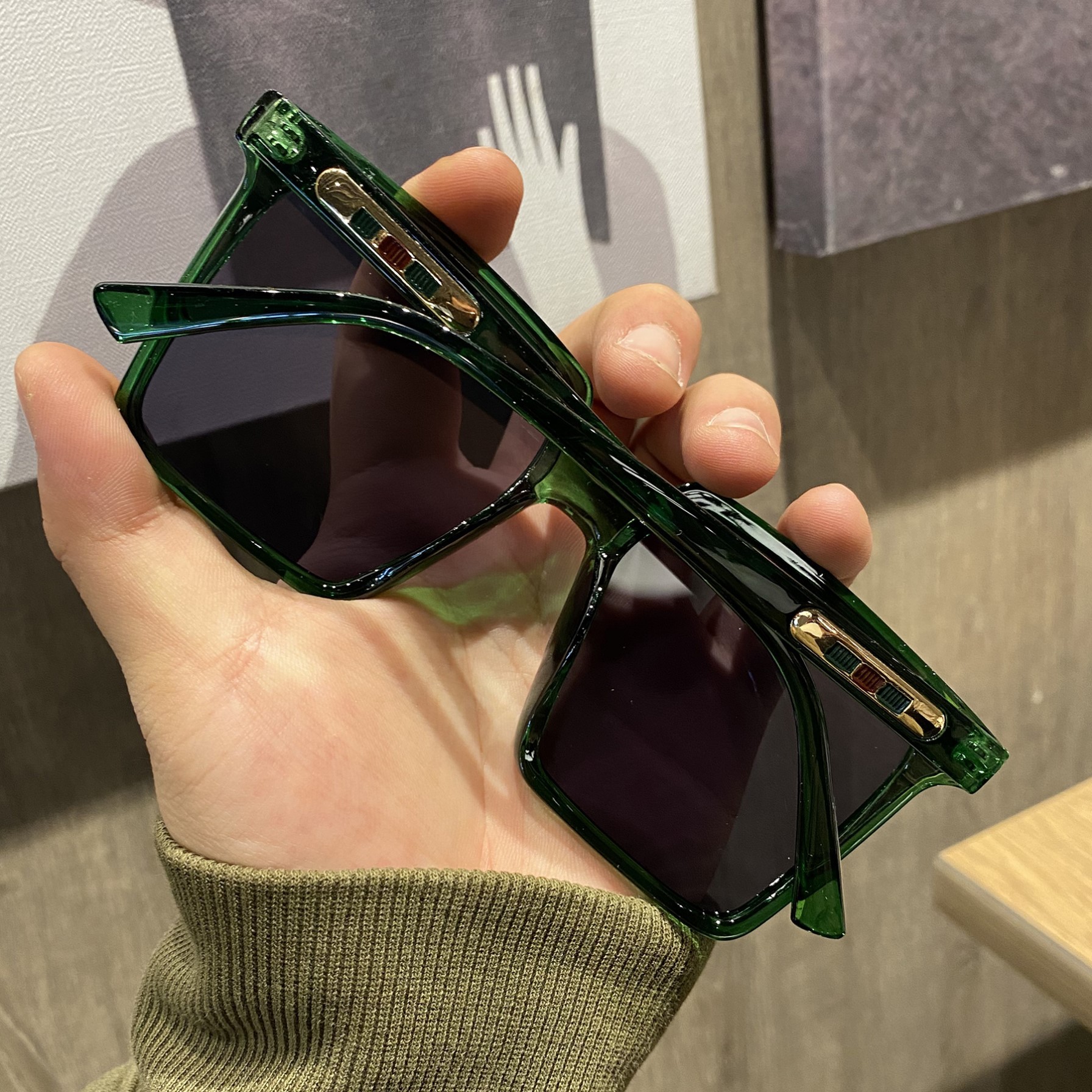 Square Big Frame Sunglasses  New  Black Frame  Sunglasses Street Shot Glasses Nihaojewelry Wholesale display picture 1