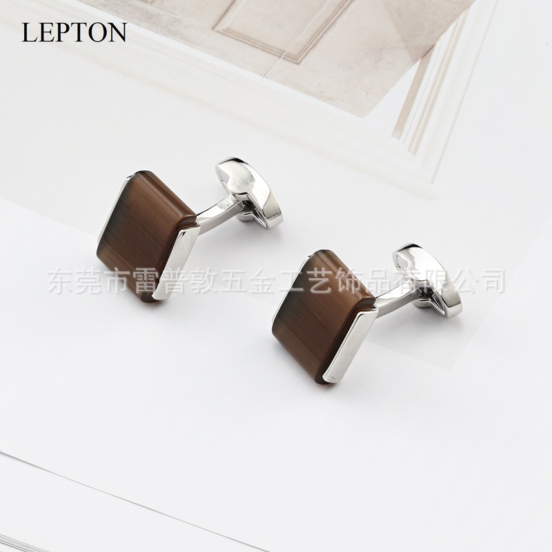 Fashion Opal French Cufflinks Orange Gemstone Cufflinks Shirt Cufflinks Men's Gift