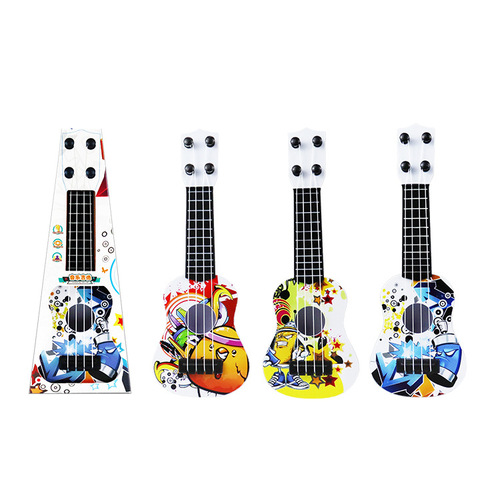 Wholesale Kindergarten Guitar Toy 25CM Playable Simulation Ukulele Mini Multiple Guitar Color Box Gift