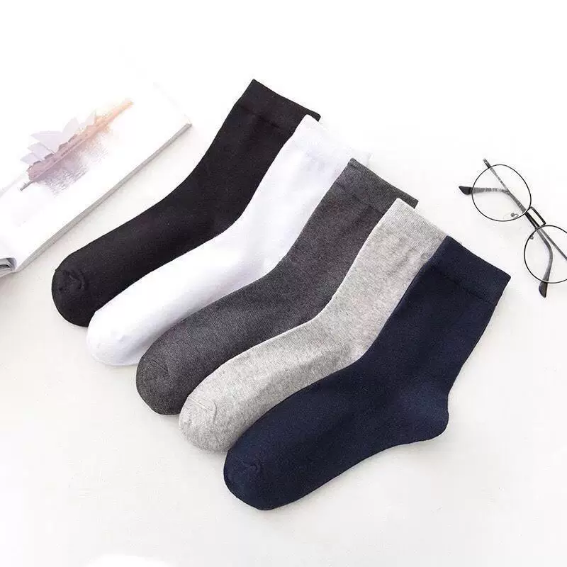 Demi-season black sports autumn socks, mid-length, absorbs sweat and smell, wholesale