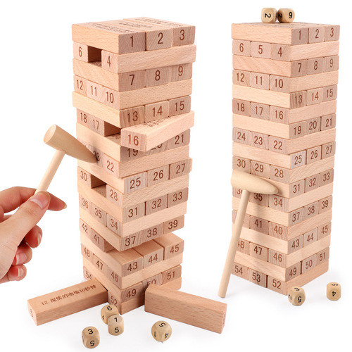 Children's puzzle layer-by-layer high-drawing building block tower parent-child cauldron drawing tabletop game adult Jenga toy