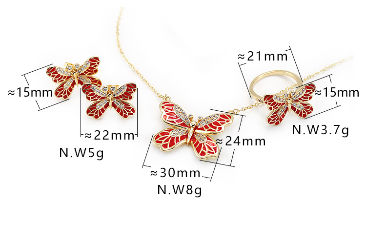 8g Weight Fashion Butterfly Copper Zircon Earrings Wholesale