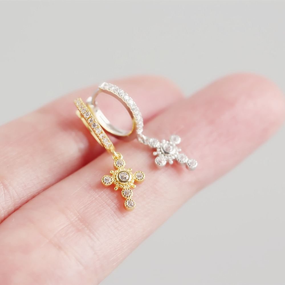 Cross Fashion Gem Plating Earrings display picture 3