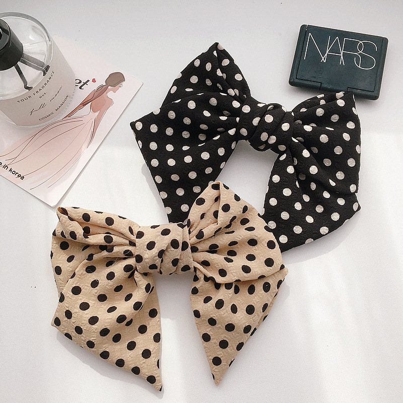 Korean Retro Simple Dot Bow Steel Clip display picture 1