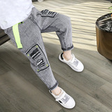 Весенние джинсы для мальчиков, приталенный детский комбинезон, штаны, тренд сезона, подходят для подростков, в корейском стиле