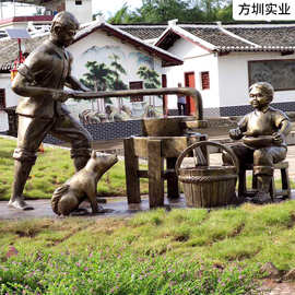 玻璃钢仿铜雕像雕塑文化街主题场馆景观摆件铸铜写实人物大师制作