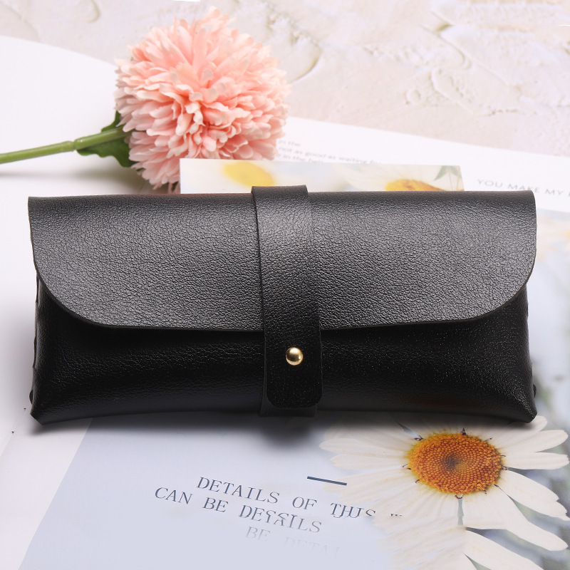 Leather Glasses Box Wallet Buckle Mirror Box Wallet Soft Bag Box Vintage Fashion Sunglasses Box Factory Wholesale