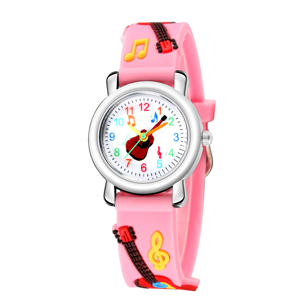 vente en gros montre pour enfants avec bande en plastique  motif de guitare en relief Nihaojewelrypicture7