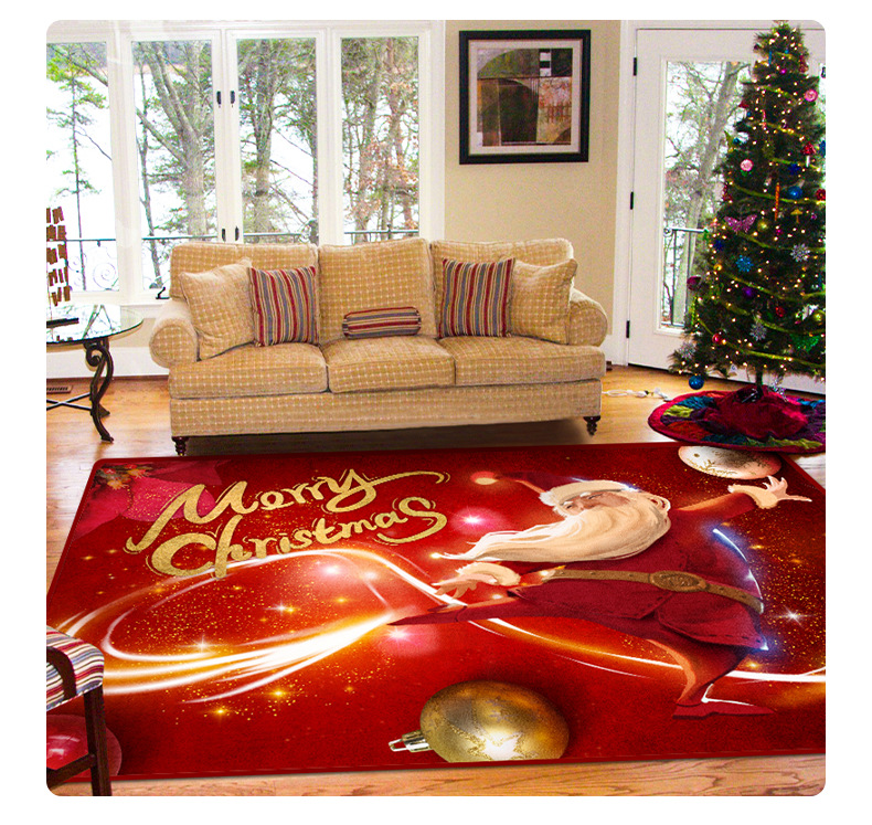 跨境亚马逊地毯,圣诞节地毯地垫,圣诞夜装饰地垫,茶几沙发垫