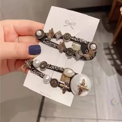 Заколки для волос Korean с кристаллами, набор BB с жемчугом и стразами, бабочки и животные