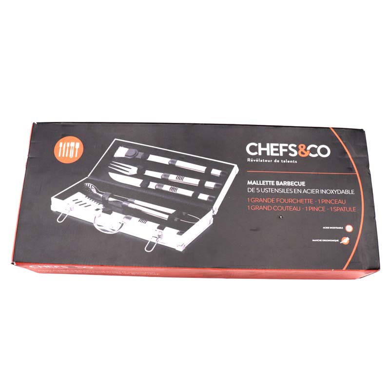 Bbq al por mayor Amazon barbacoa al aire libre caja de aluminio traje 5 piezas parrilla set Hongyang barbacoa parrilla fuente fábrica