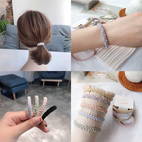 Hair rope bracelet dual-purpose gift for boyfriend Korean version cute hand-woven hair rope simple hair tie rubber band factory direct sale