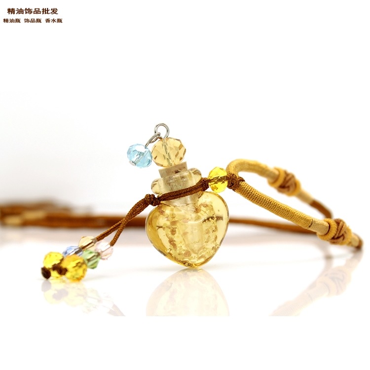 中国精油饰品网批发心形金黄色小金沙双扣绳项链吊坠5.jpg