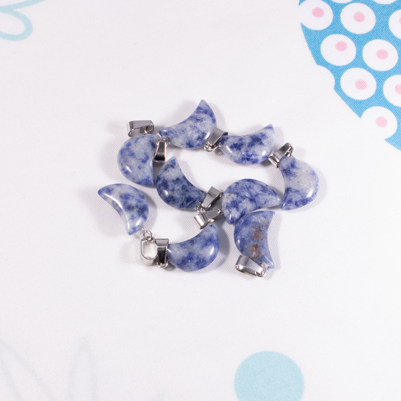 Fábrica al por mayor natural Rosa piedra Luna COLLAR COLGANTE DIY joyería haciendo pendientes accesorios de la joyería en stock