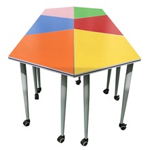 会议桌梯形桌可移动桌带轮组合桌自由拼接学生课桌椅厂家