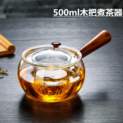 Fabricante de vidrio de borosilicato tetera pequeña verde naranja tetera eléctrica estufa de cerámica calefacción Kung Fu juego de té mango lateral tetera