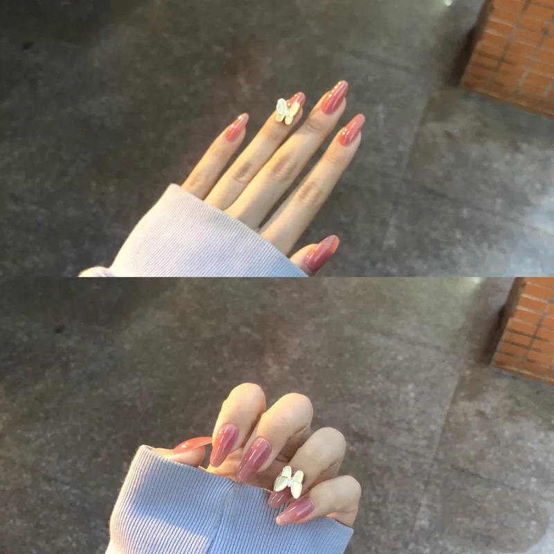 130-Nude Butterfly Internet Red Nail-wearing Nail Art Removable Finished Nail Patch 24 Bride White Fake Nails 130-Nude Butterfly Internet Red Nail-wearing Nail Art Removable Finished Nail Patch 24 Bride White Fake Nails