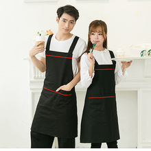 广告围裙绣印logo韩版时尚厨房厨师餐厅咖啡店网咖美甲工作服