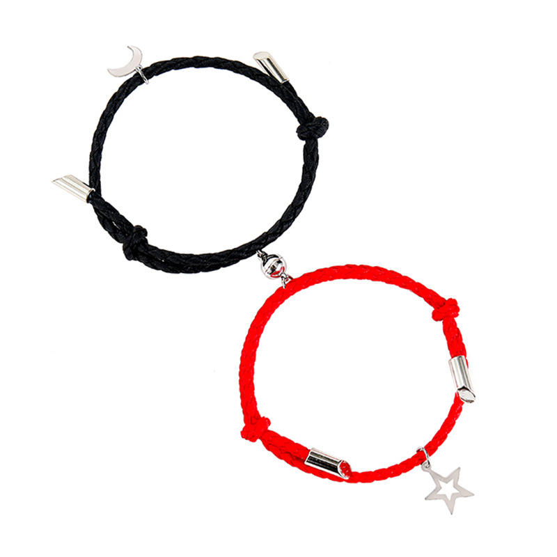 New Xingyue Spaceman Pu Rope Bracelet Magnet Suction Couple Bracelet Pair Exclusive For Cross-border Ornament Wholesale display picture 3