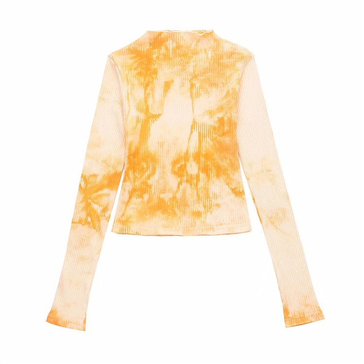 tie-dye close-knit long-sleeved T-shirt   NSLD28952