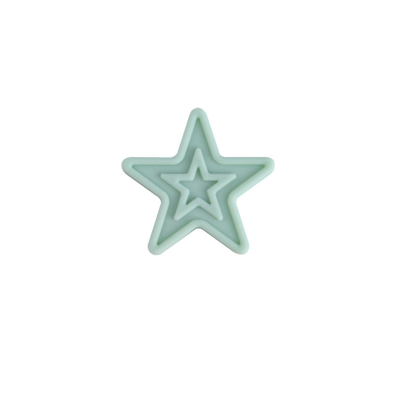 Creativo DIY bebé suministros estrella de cinco puntas molares de silicona juguete mordedor pulsera chupete cadena collar mordedor Accesorios