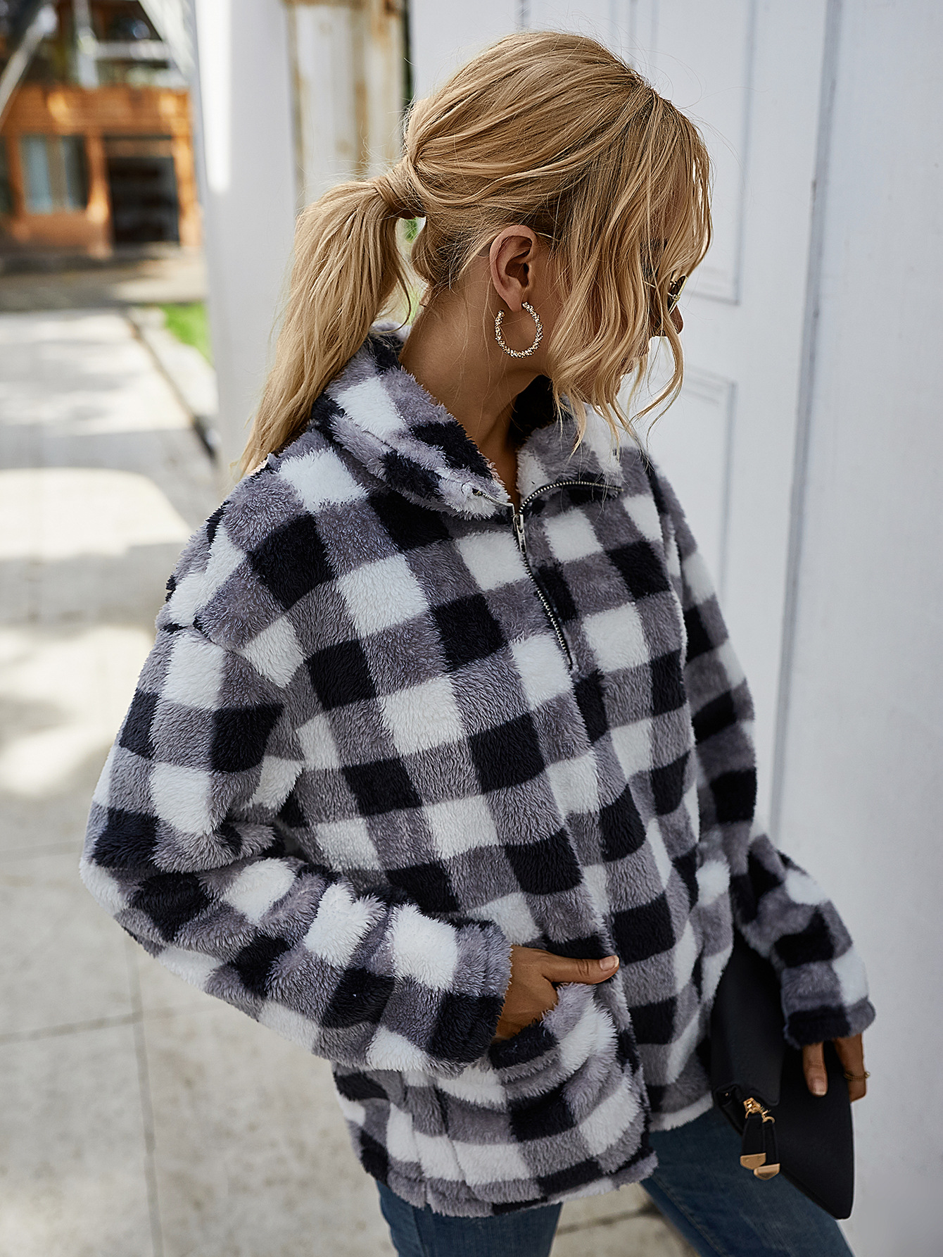 winter new checkered thickened jacket NSDY8196