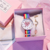 Brand rainbow waterproof watch suitable for men and women, simple and elegant design