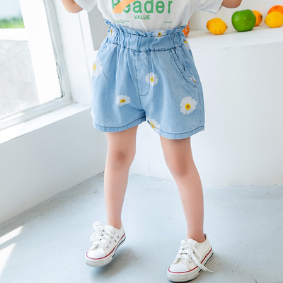 女童短裤2020新款夏季薄款宝宝外穿洋气裤子韩版中大童女孩牛仔裤|ms