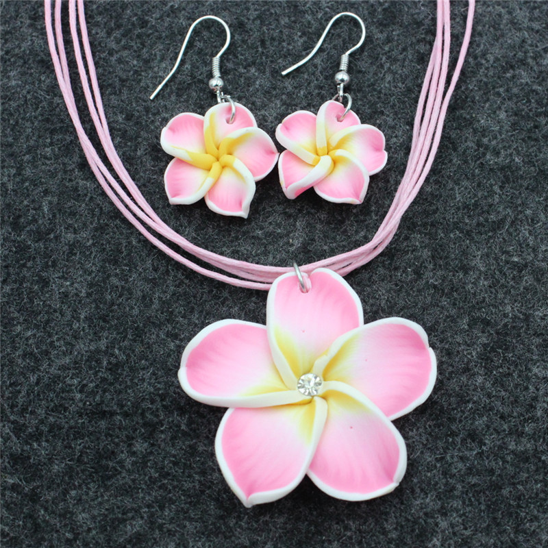 20g Weight Jewelry Set Classification Earrings + Necklace Quantity Holiday, Daily Occasion rope, soft clay Material Flower Pattern Women's Gender Simple Style, Classic Style Style Simple Style Classic Style Flower Rope Soft Clay Women's Jewelry Set 1