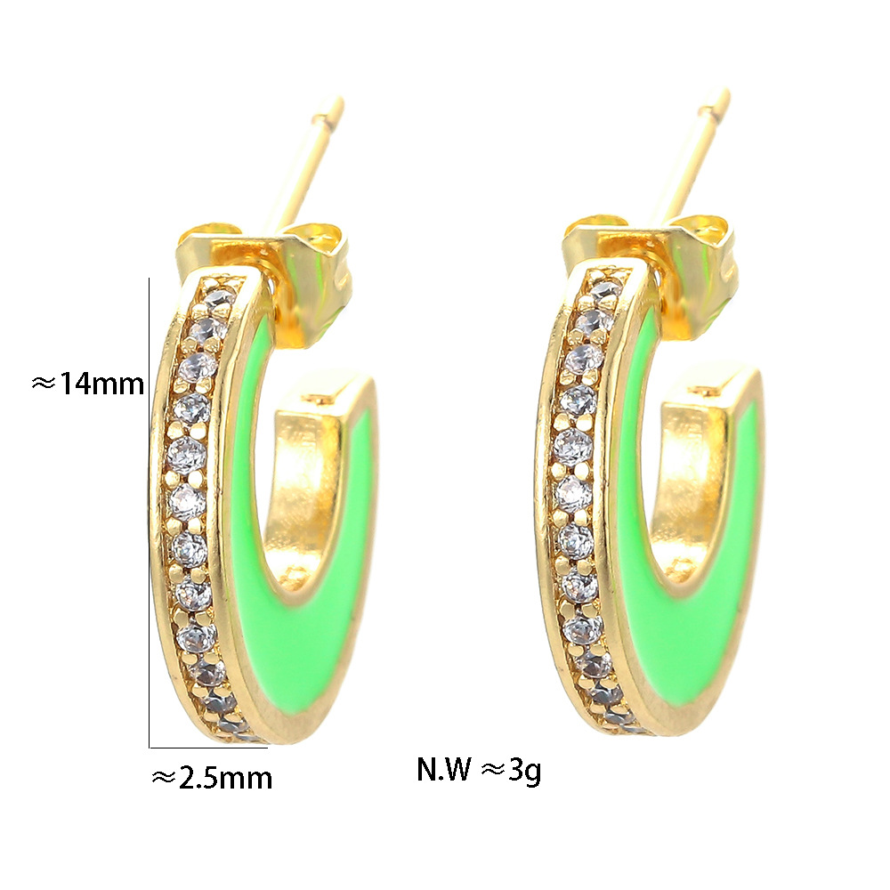 Plating Design Fashion Style Fashion C Shape Copper Earrings In Bulk