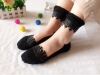 Autumn socks, glossy ultra thin crystal, Korean style, mid-length, plus size