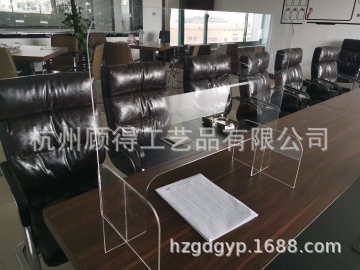 亚克力防飞沫隔离板透 学校防疫办公食堂餐桌阻隔板 十字挡板隔断