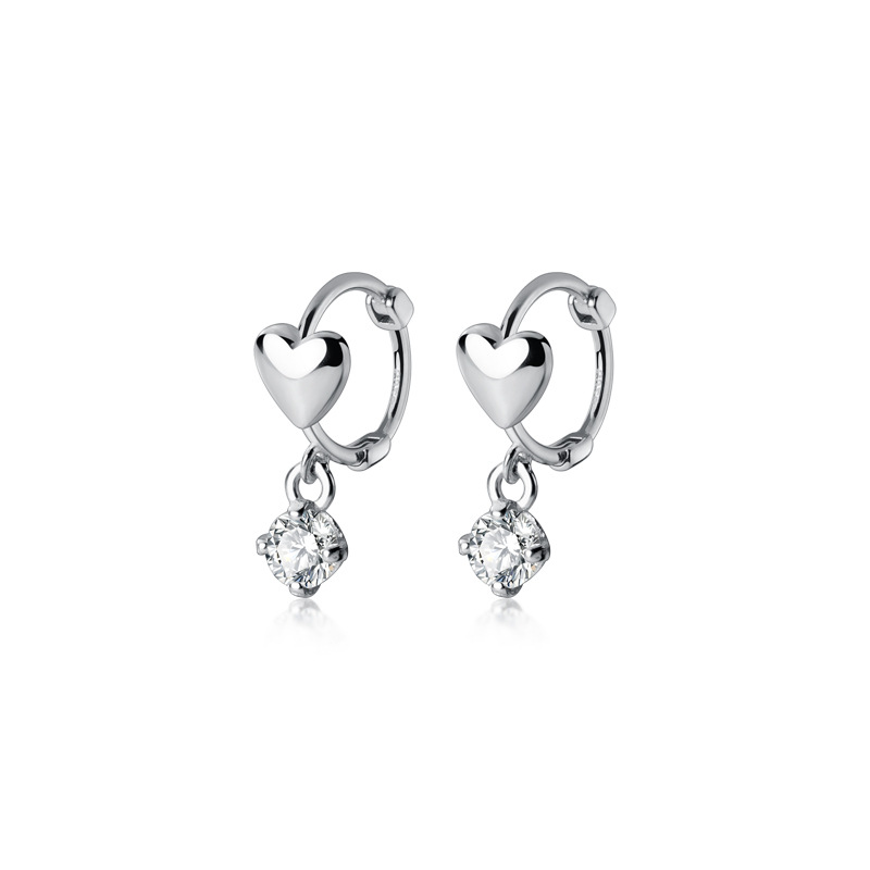 Eloch s925 plata dulce corto amor pendientes de moda diamantes de un solo aretes de aire aretes de regalo G6654