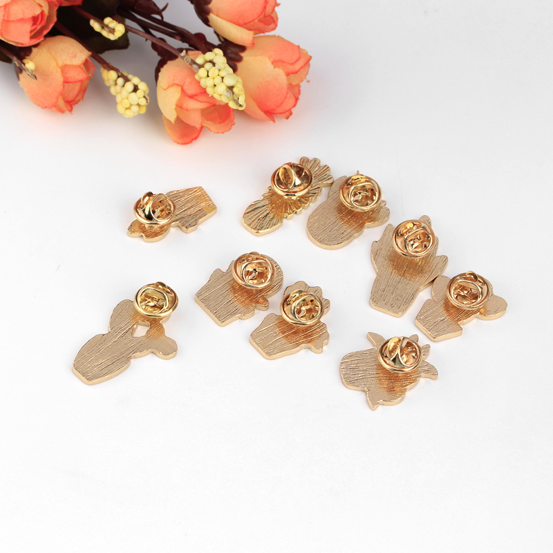 Holiday Occasion Simple Style Pin Cactus Alloy Enamel Metal Unisex Brooches