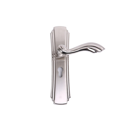 家用简约静音机械门锁酒店卧室通用型配件金属拉丝室内门把手锁具|ms