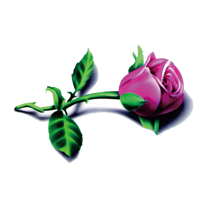 [20 piezas] 3D pegatinas tridimensionales del tatuaje a prueba de agua de las mujeres de larga duración Rosa flor fresca Internet celebridad TikTok mismo estilo