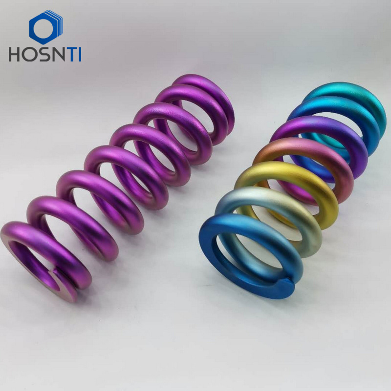 【加工服务】钛压缩弹簧 山地车后减震钛弹簧 Gr5钛合金弹簧 紫色