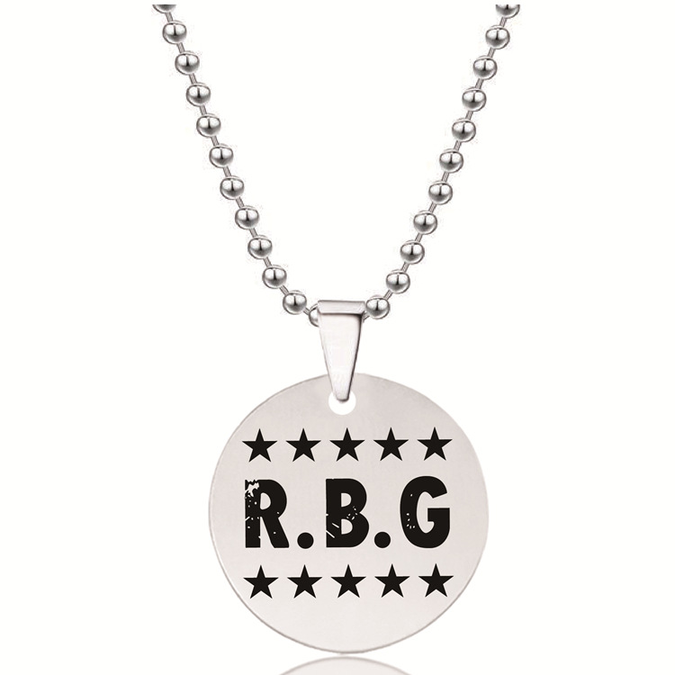 银色25内孔圆项链-字母