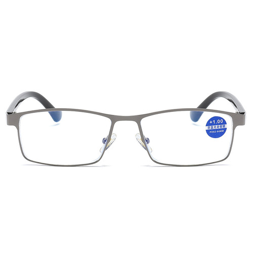 New style semi-metal high-definition reading glasses, full-frame anti-blue light reading glasses, steel leather glasses