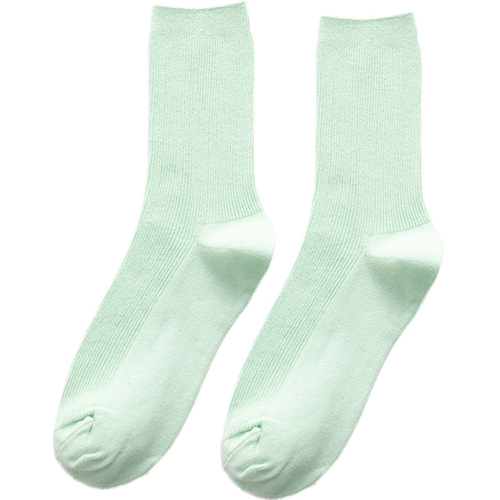 Socks for women summer candy color pile socks solid color Korean style ins trend solid color breathable macaron color mid-tube socks