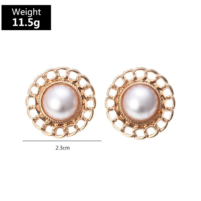 Fashion Golden Pearl Earrings display picture 1